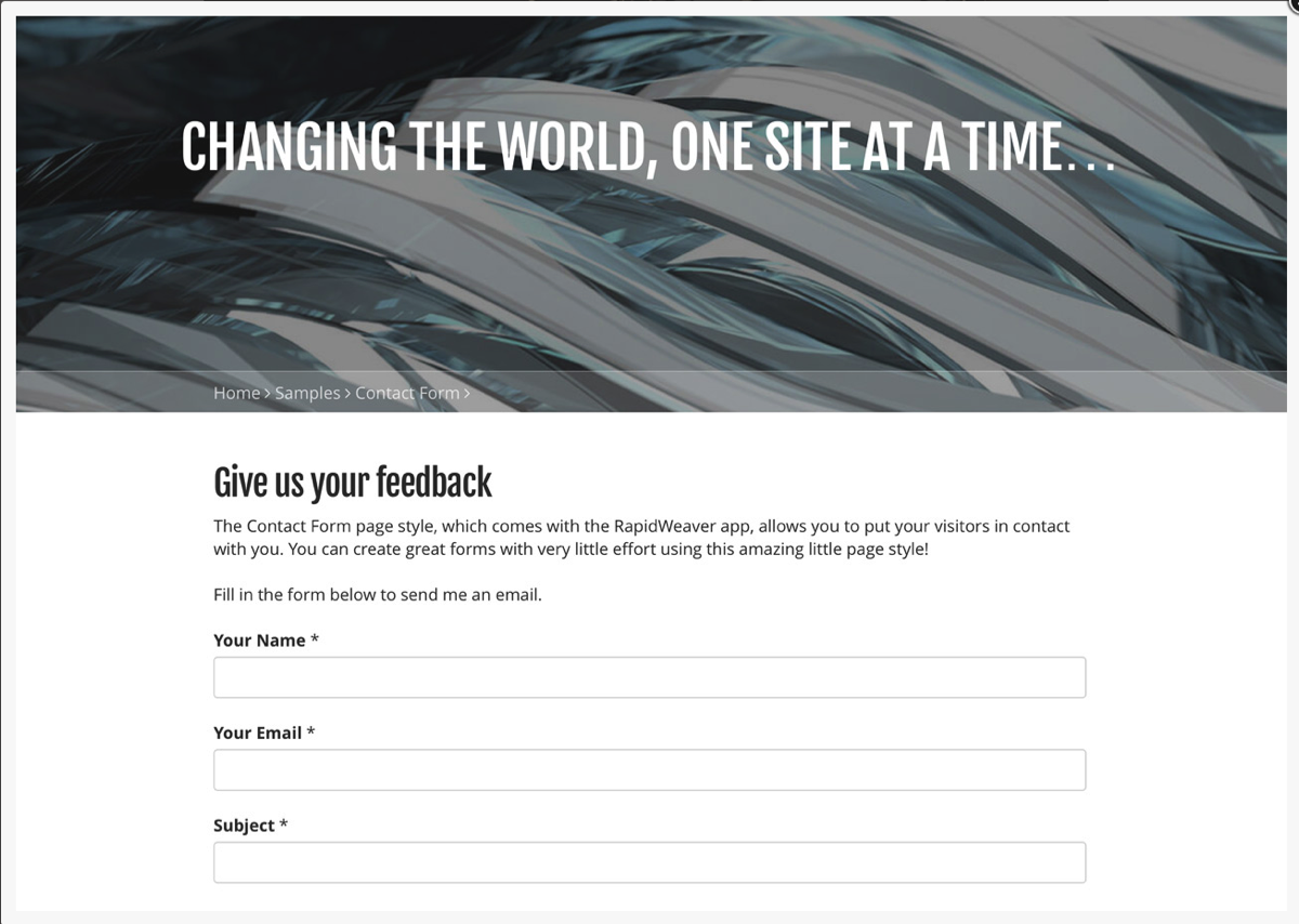 Template Voyager Pro - Contact Form